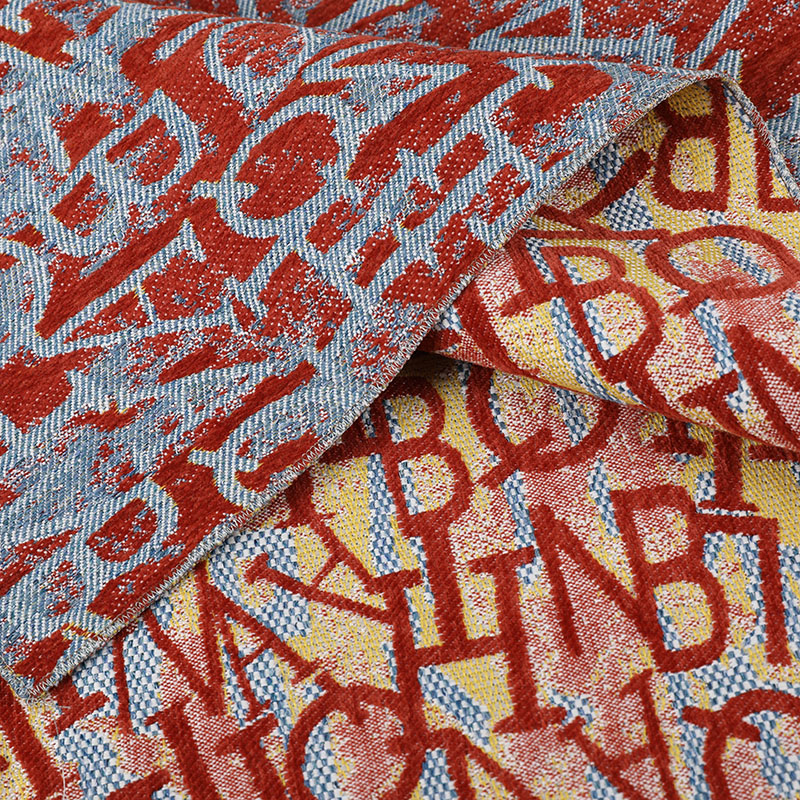 Priontáil litir stylish fabraic jacquard dearg láidir uiscedhíonach