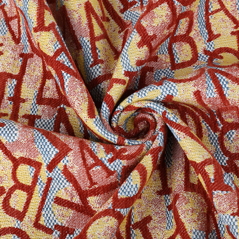 Priontáil litir stylish fabraic jacquard dearg láidir uiscedhíonach