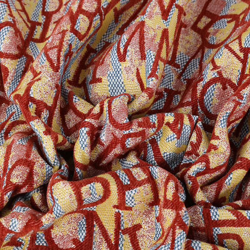 Priontáil litir stylish fabraic jacquard dearg láidir uiscedhíonach